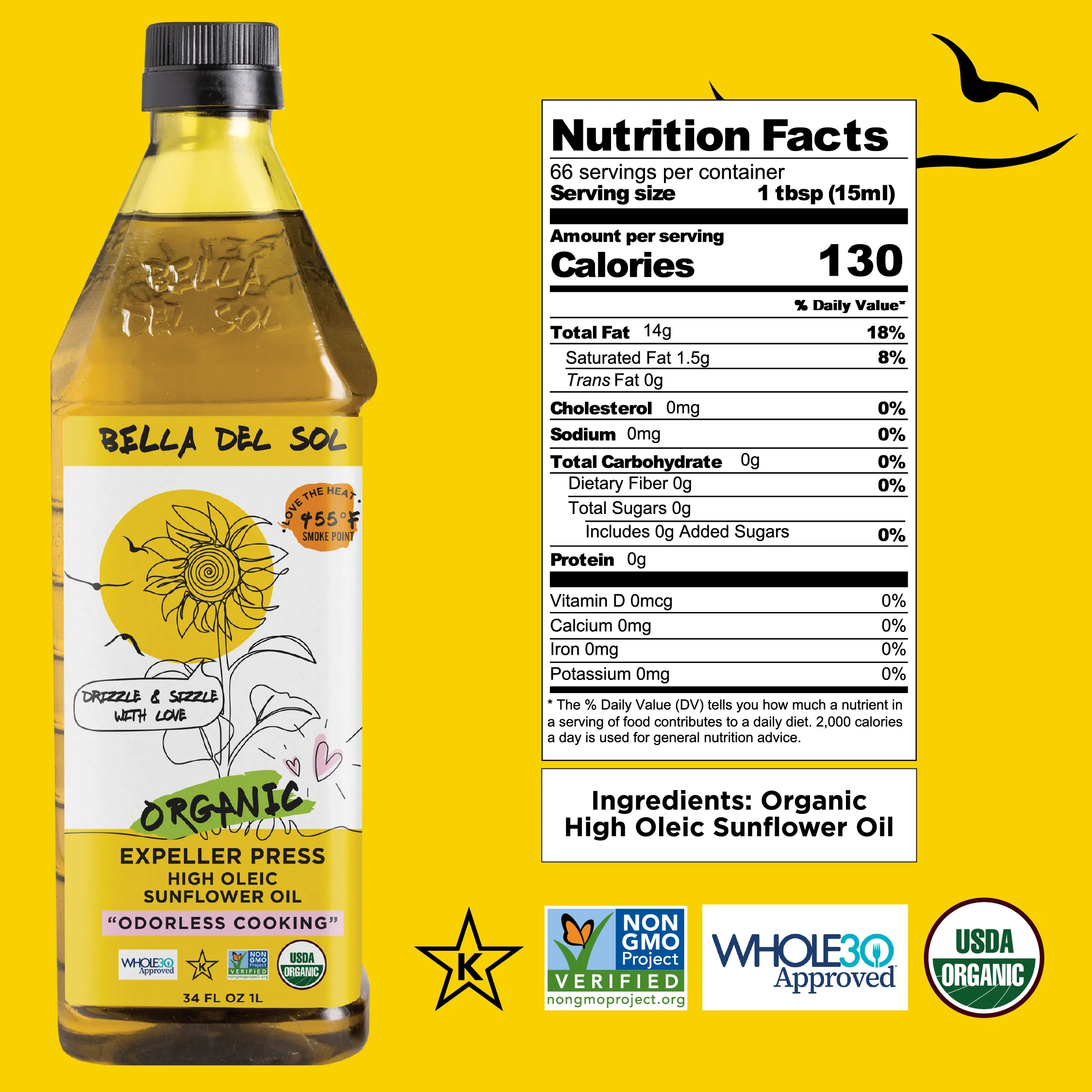 Bella Del Sol Organic High Oleic Sunflower Oil - Image 7
