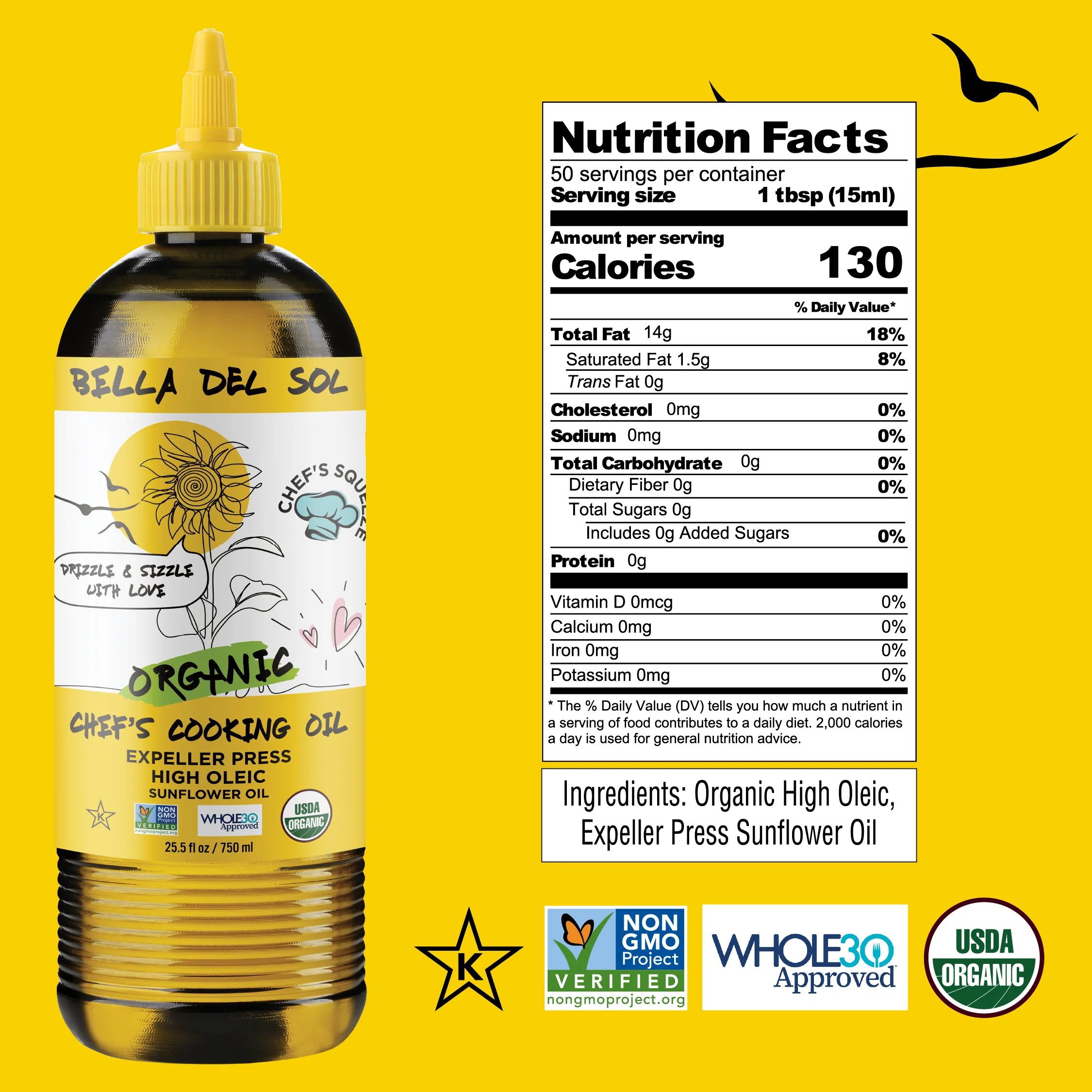 Bella Del Sol Squeezable Organic High Oleic Sunflower Oil - Image 7