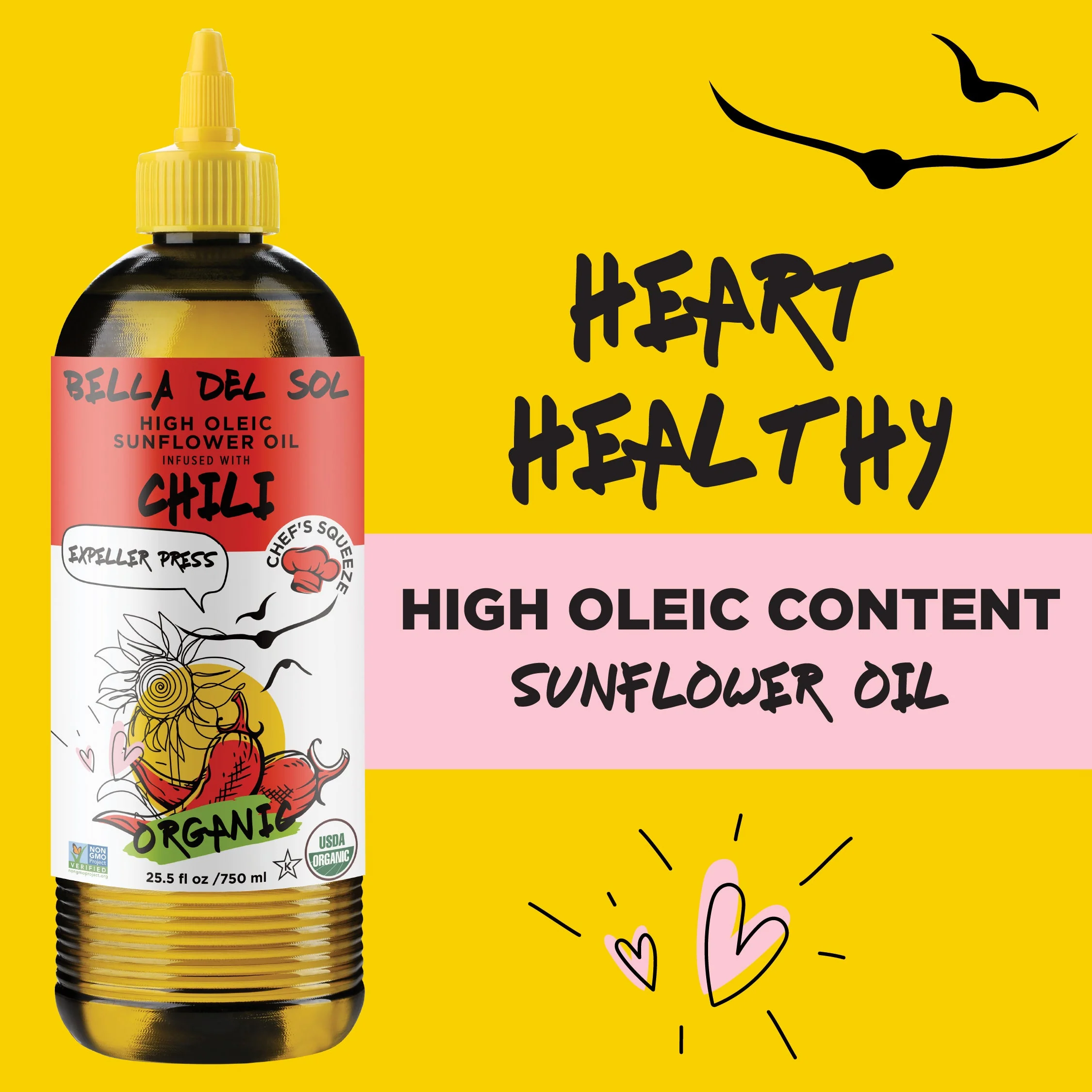 Bella Del Sol Squeezable Organic High Oleic Sunflower Oil Infused with Chili - Image 4