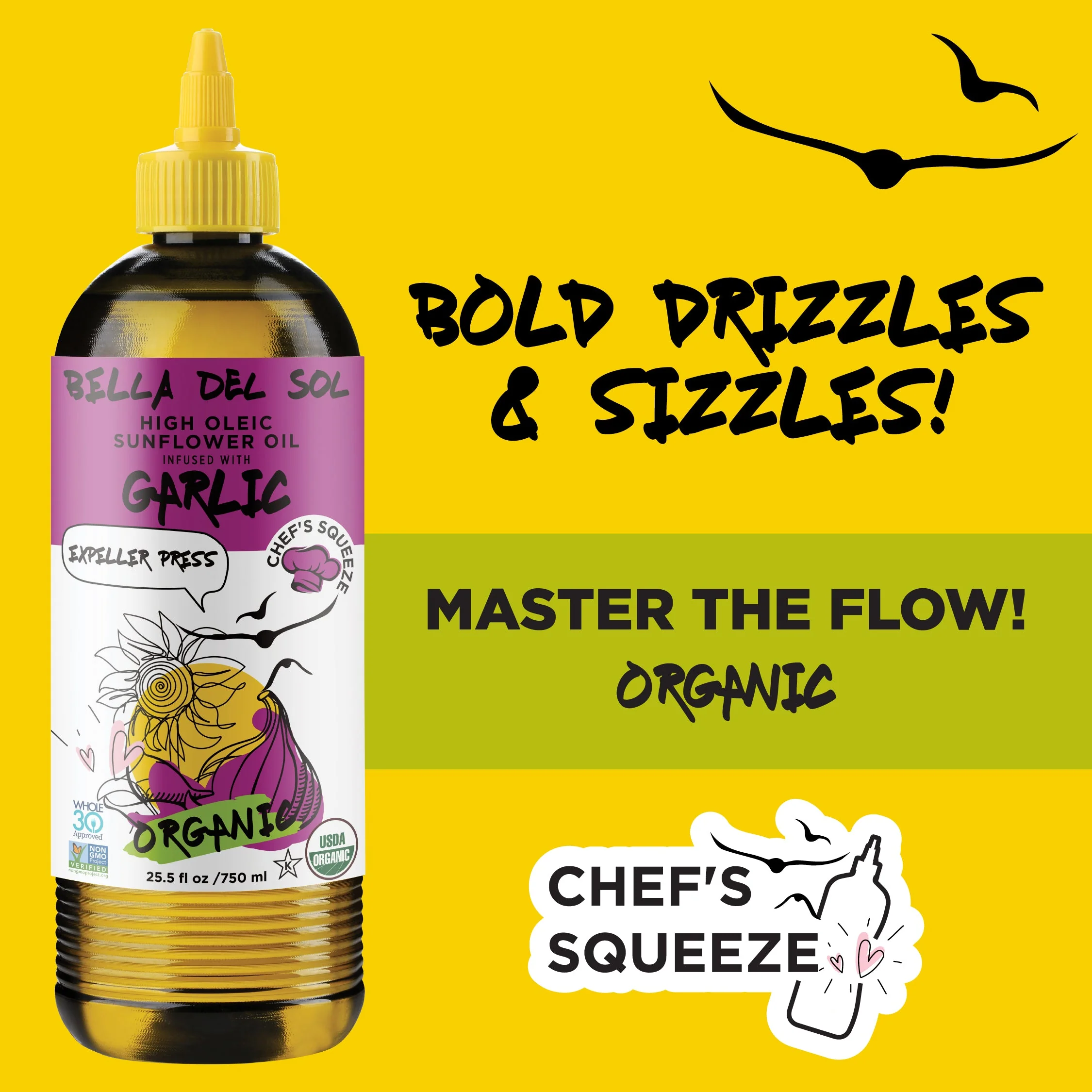 Bella Del Sol Squeezable Organic High Oleic Sunflower Oil Infused with Garlic - Image 6