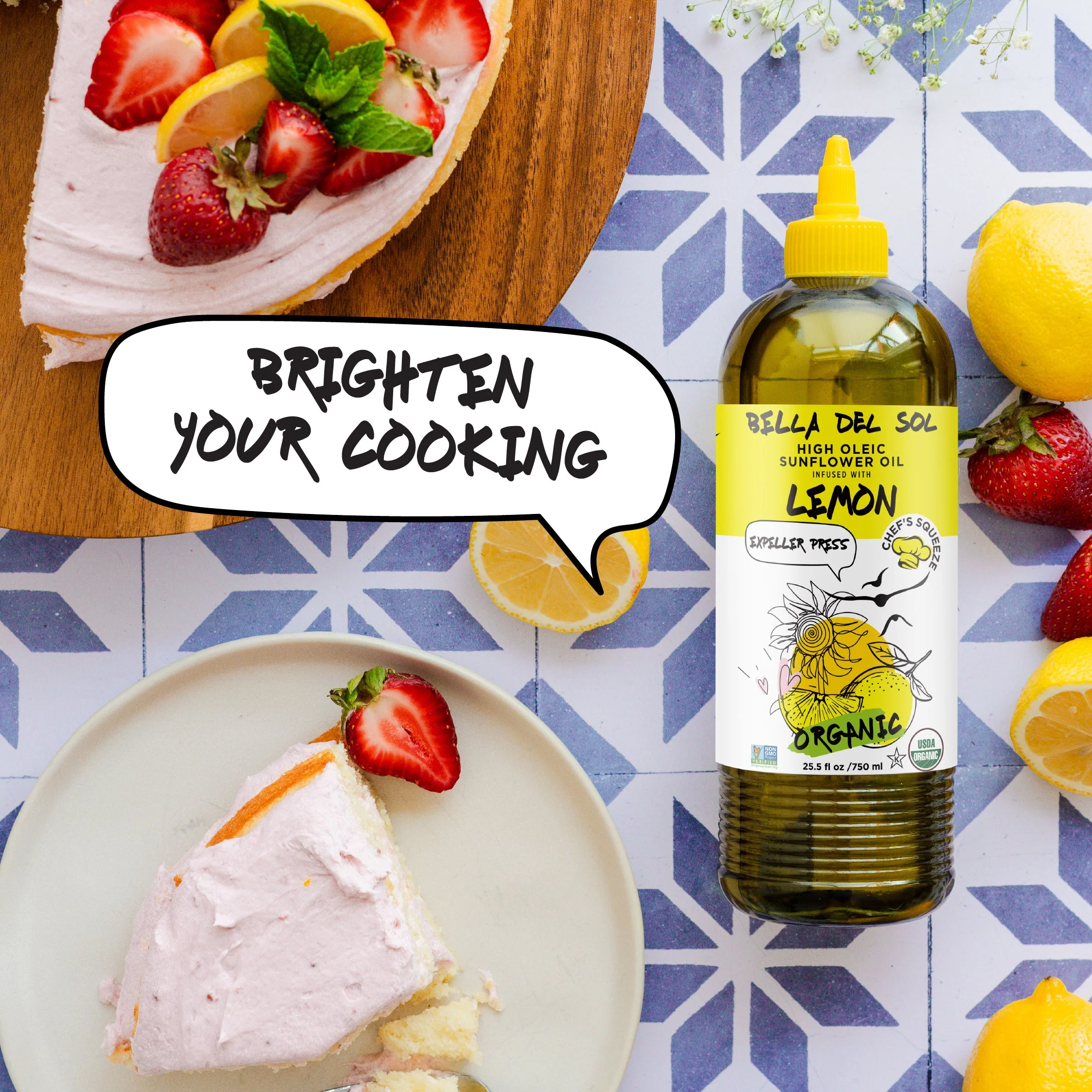Bella Del Sol Squeezable Organic High Oleic Sunflower Oil Infused with Lemon - Image 3