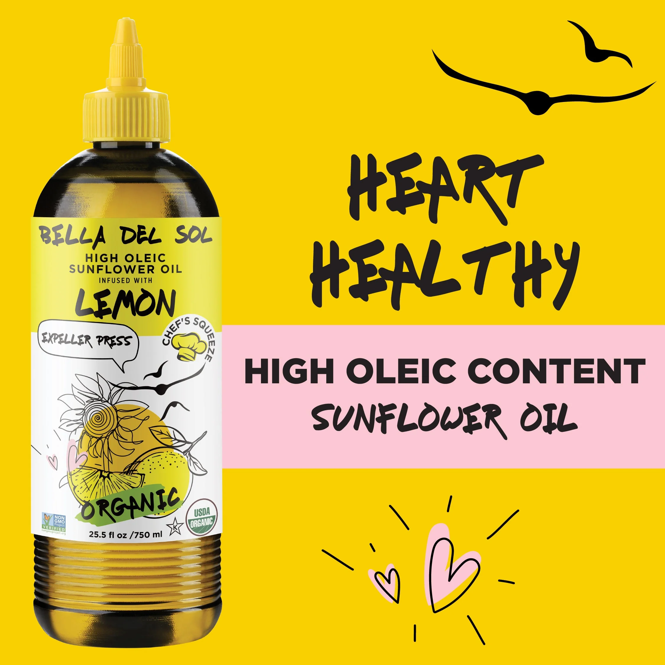 Bella Del Sol Squeezable Organic High Oleic Sunflower Oil Infused with Lemon - Image 4