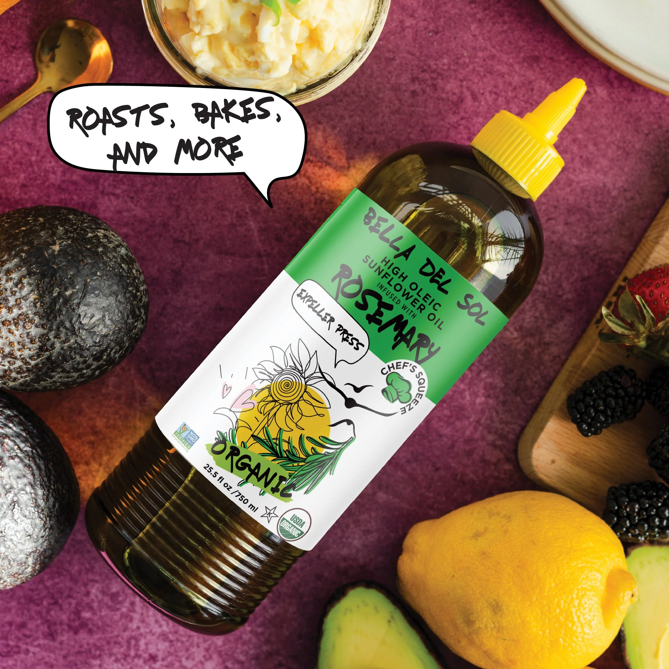 Bella Del Sol Squeezable Organic High Oleic Sunflower Oil Infused with Rosemary - Image 3