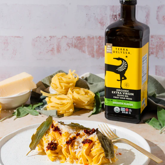 Butternut Squash & Olive Oil Tagliatelle with Crispy Sage
