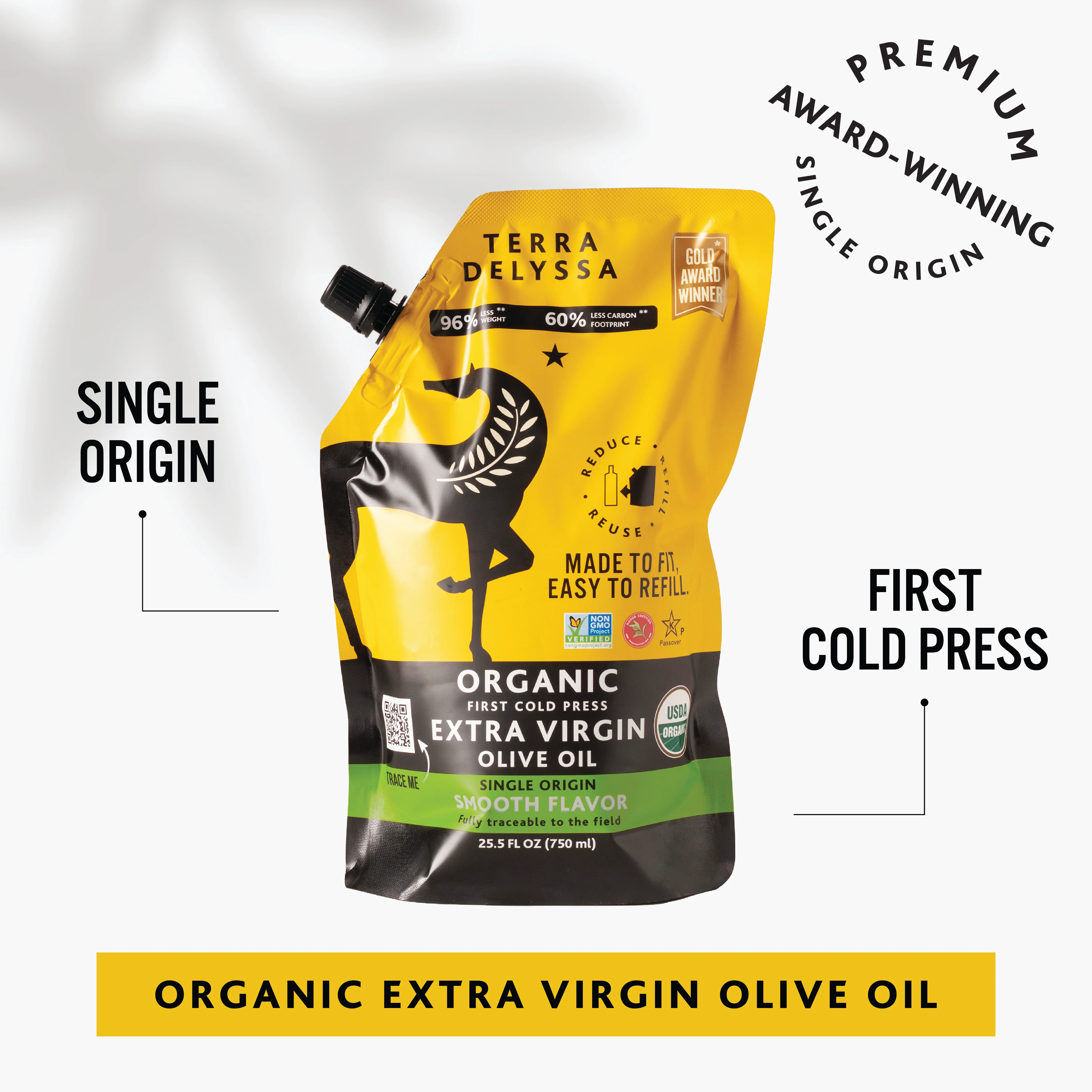 Terra Delyssa Organic Extra Virgin Olive Oil Refill Pouch - Image 3
