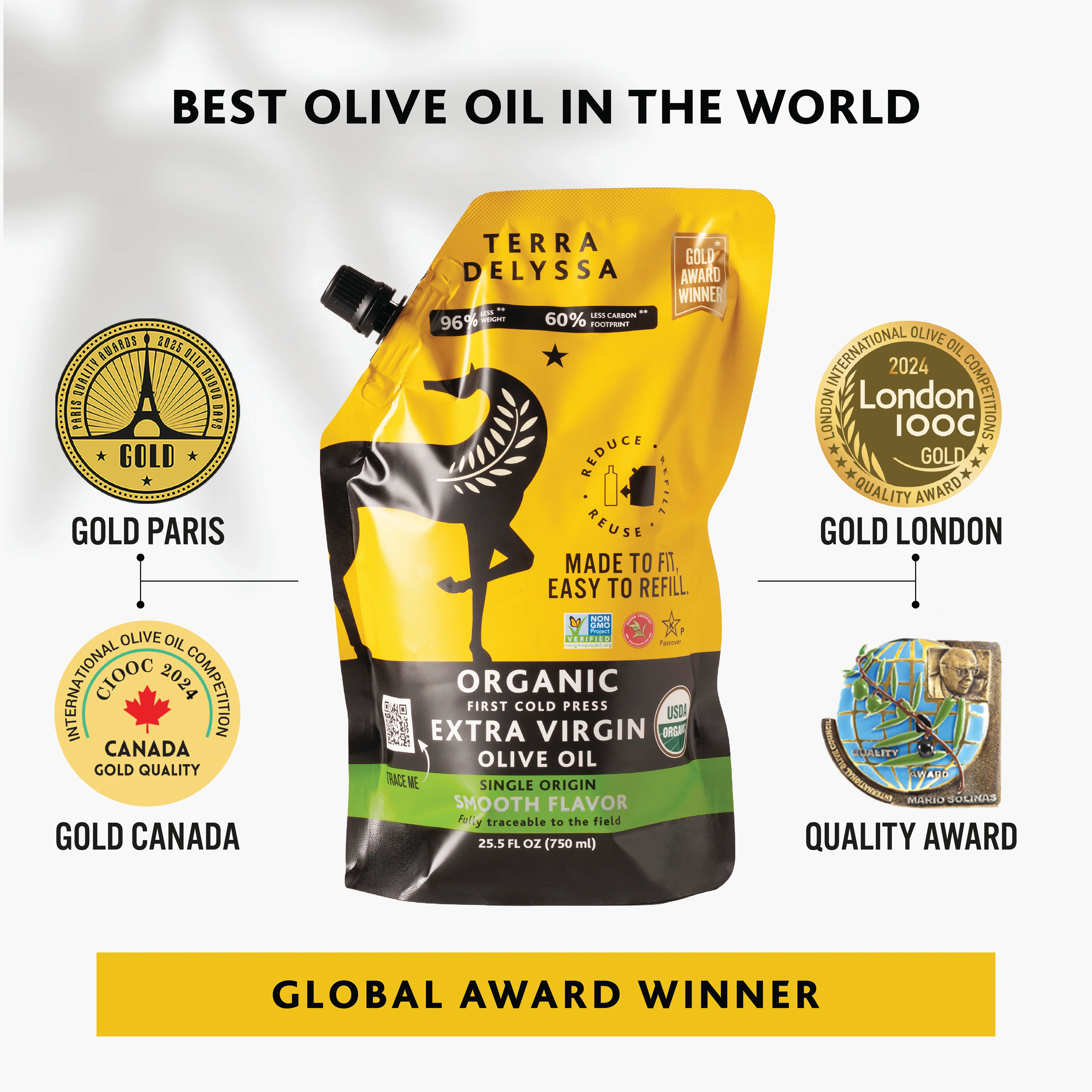 Terra Delyssa Organic Extra Virgin Olive Oil Refill Pouch - Image 5