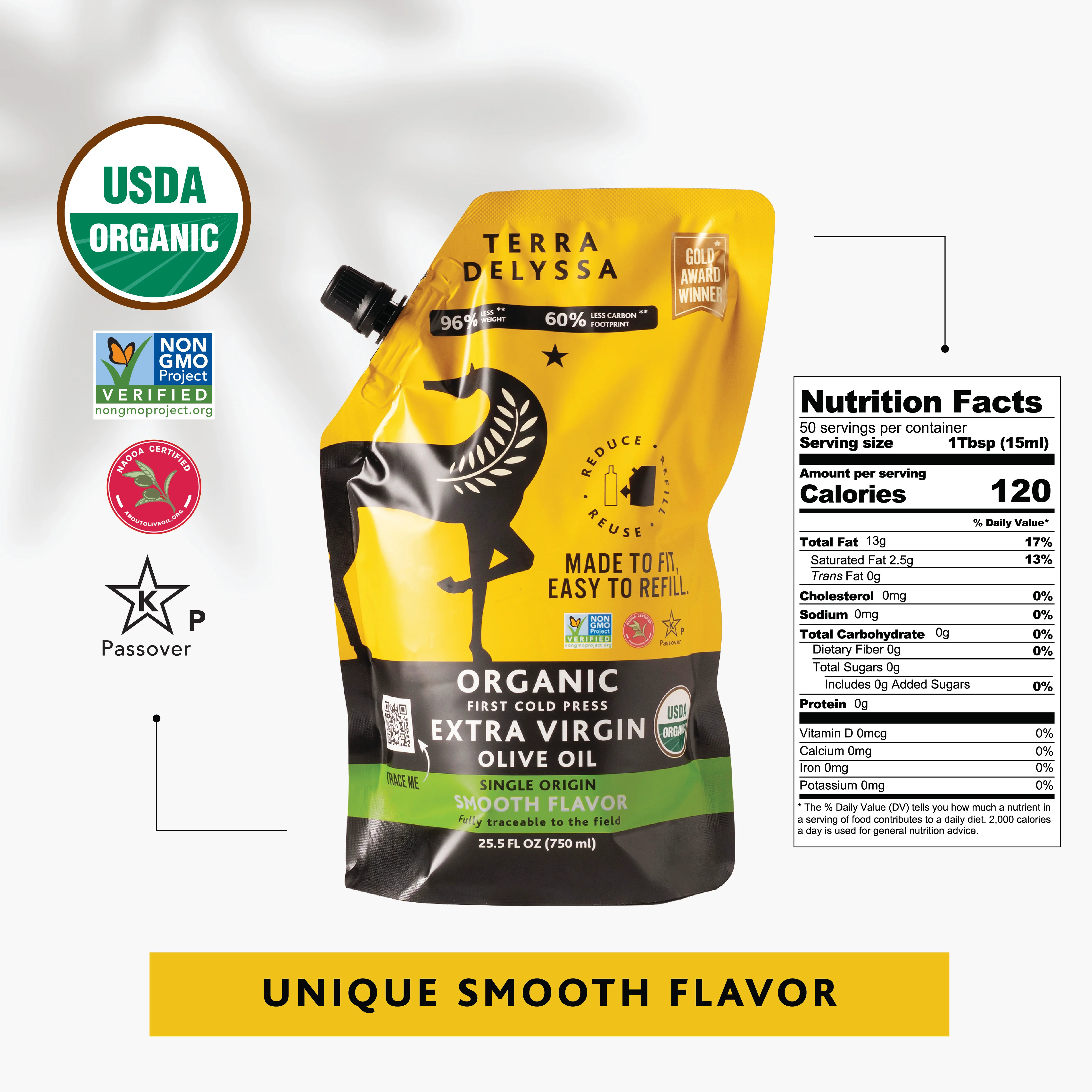 Terra Delyssa Organic Extra Virgin Olive Oil Refill Pouch - Image 6