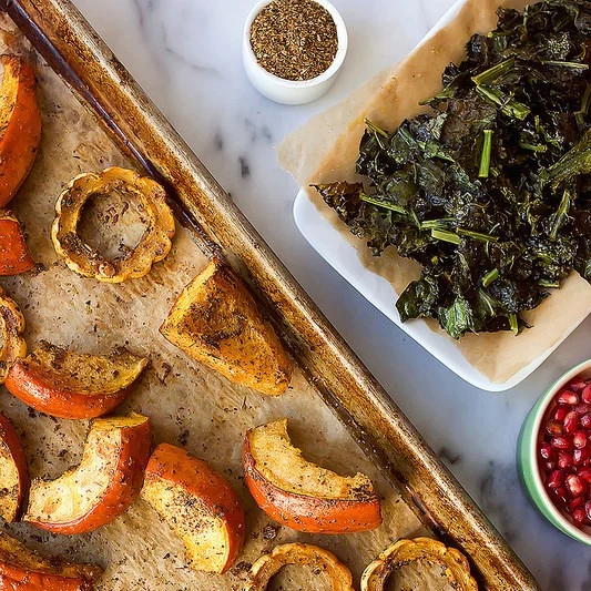 Za’atar Roasted Squash With Crispy Kale And Pomegranate - Image 6